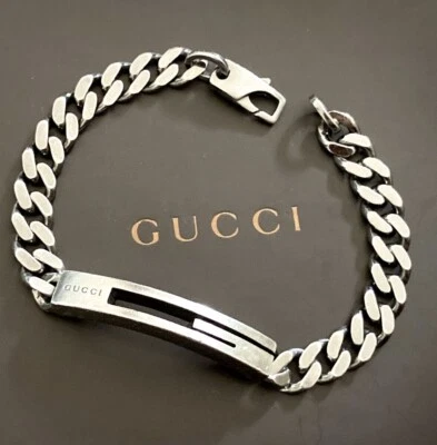 Bracciale Gucci in argento 925 con ritaglio a catena ~ bracciale in argento s... - Immagine 1 di 4
