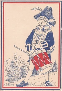 ARTIST SIGNED: A. E. Ruffing - Little Drummer Boy Card - American Revolution - Picture 1 of 3