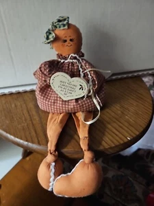 Country Farmhouse Christmas Shelf Sitter Doll Gingerbread Girl. 12 Inches. - Picture 1 of 8