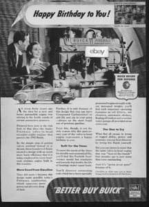 BUICK AUTO 1942 40 JAHRE HAPPY BIRTHDAY TO YOU MIT FIREBALL V-8 MOTORANZEIGE - Bild 1 von 1