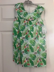 NWT Disney Girls Minnie Mouse Hawaiian Tropical Dress Size 7-8 - Picture 1 of 7