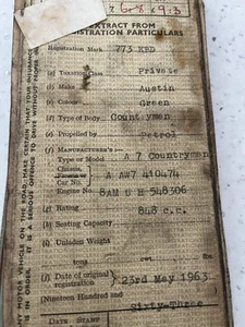 Austin Mini MK1 saloon 1963 Vintage Log Book Collectible Memorabillia - Picture 1 of 1