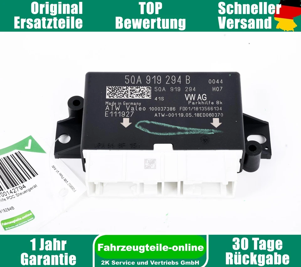 VW Polo VI AW 5Q0919294B Sensore Di Parcheggio PDC - Immagine 1 di 4