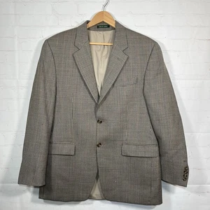 Lauren Ralph Lauren Herringbone Wool Blazer Mens 40R Brown Tan Sport Coat Jacket - Picture 1 of 15