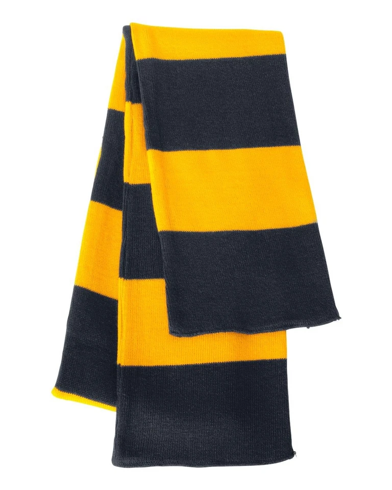 Mens & Womens Rugby Team Sport Colors Striped Winter Warm Knit Scarf NEW! - Image 1 of 1