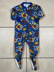Vintage oshkosh b gosh Fleece Strampler Einteiler PJ MVP Fußball Sport 3T Kleinkind - Bild 1 von 13