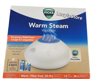 Vicks Warm Steam Vaporizer Humidifier, 600 sq ft, White, V150SGNLUPCV2 - Picture 1 of 16