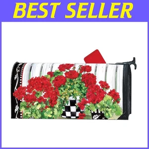 Beautiful Geraniums Decorative Magnetic Mailbox Cover - USA Made Durability - Picture 1 of 9
