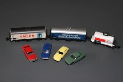 Märklin Z GAUGE 8612 ESSO Tanker Wagon, 2 x Beer Wagon, +4 coches de bonificación Foto 1 de 4