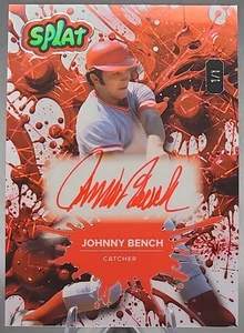 Johnny Bench 1/1 2025 Wild Card Splat ON CARD Automático Rojo Blanco Láser Cincinnati - Imagen 1 de 2