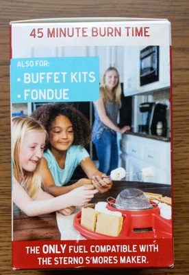 Paquete de 2 Sterno S'mores Heat 45 Minute Burn S'mores Maker Fondue Buffet Kit Foto 1 de 4