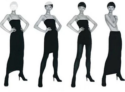 vtg WOLFORD Philippe Stark Naked Dress • Attached Tights  Black XS bodysuit - Image 1 of 4