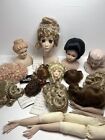 doll making supplies lot Porcelain Head With Shoulders Variety Of Wigs And More 