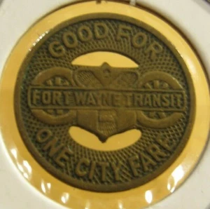 Fort Wayne 1950 token de autobús en tránsito - Indiana Ind. - Imagen 1 de 2