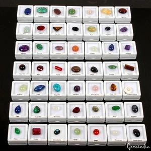 Colección de 50 piezas de piedras preciosas sueltas multicolores con cajas - Imagen 1 de 9