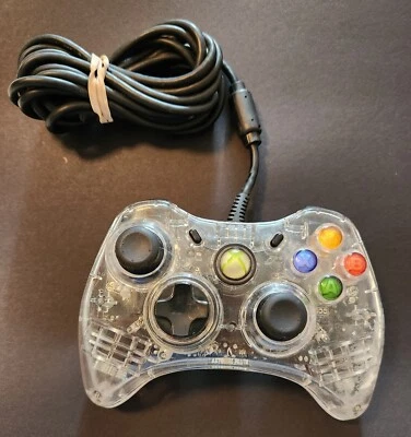 XBOX 360 Afterglow Wired Clear Video Game Controller Model PL-3702 Translucent  - Image 1 of 3