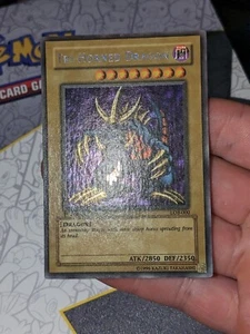 Yu-Gi-Oh! TCG Tri-Horned Dragon LOB-000 1st Edition Near Mint Secret Rare card - Picture 1 of 17