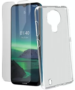 For NOKIA 1.4 CLEAR CASE + TEMPERED GLASS SCREEN PROTECTOR SHOCKPROOF COVER TPU - Picture 1 of 12