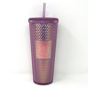 Disneyland Geometric Studded Pink Starbucks Venti Tumbler Cup with Straw NWT