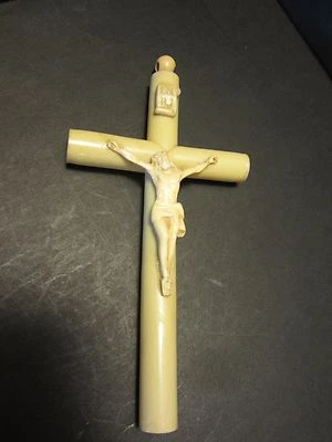 "Antiguo crucifijo de pared de celuloide Art Deco cruz 6,25"" T cristianismo años 20"  Foto 1 de 4