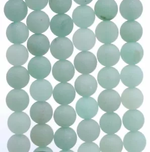 "Piedras preciosas aventurina verde mate cuentas sueltas redondas de 15" - Imagen 1 de 4