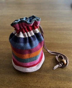 Bucket Accessories Bag Drawstring Cotton - Hand Made Spain - Picture 1 of 3