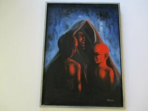 Mid Century Painting Modernism Surrealism Portrait Illustration Fantasy 1960’s - Picture 1 of 9