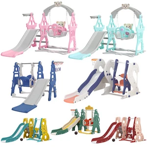 Kids Garden Swing Slide & Climber Toddler Baby Indoor Outdoor Playground Toys UK - Picture 1 of 43