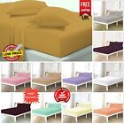 100% Polycotton Easy Care Plain Full Fitted Sheet Bed Sheets All Sizes UK