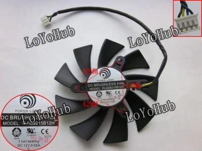 Power Logic PLA09215B12H for MSI Graphics card Fan DC 12V 0.55 A 4-pin 2 Ball - Image 1 of 2