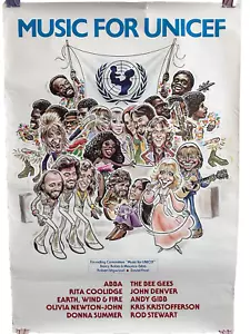 MUSIC FOR UNICEF 18x26 Vintage Promo Poster - Abba, John Denver, Rod Stewart - Picture 1 of 17