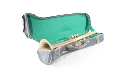 1 x alte Trompete mit Mundstück und Koffer Instrument Vintage Requisit - Bild 1 von 4