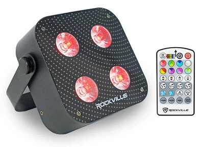 Rockville MINI RF4 V2 Black Pro DJ Par Wash Up Light+RF Remote+APP+Wireless DMX - Image 1 of 4