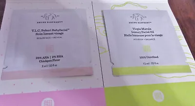 Drunk Elephant TLC Sukari Babyfacial  Virgin Marula Luxury Facial Oil Sample Set - Image 1 of 2