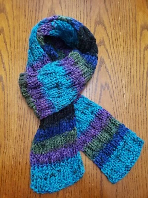 Bufanda unisex multicolor acrílico grueso y suave tejida a mano - idea de regalo Foto 1 de 4