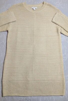 Long Sweater Or Dress Medium Women's Tan Sparkle Nine West - Image 1 of 4