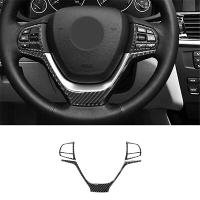 Carbon Fiber Interior Steering Wheel Cover Trim For Bmw X3 F25 X4 F26 2011-2017 - Image 1 of 4