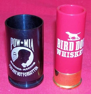 Bullet Shot Glass Bird Dog Whiskey 12 Ga Shotgun Shell POW MIA 30mm Grenade Ammo - Picture 1 of 3