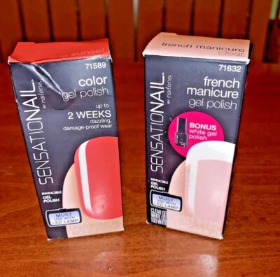 Lote de 2 - ESMALTE DE UÑAS GEL SENSATIONAIL - Manicura Francesa y Coral Rojo Puesta de Sol Nuevo en Caja Foto 1 de 4