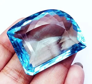 Aquamarine 89.90 Ct Certified Loose Gemstone With Free  Gift - Picture 1 of 7