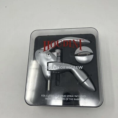 Houdini Lever Style Corkscrew with Foil Cutter and Extra Spiral - Image 1 of 4
