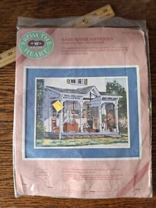 Vintage 1987 From the Heart Crewel Embroidery Kit #51019 Bass River Antiques - Picture 1 of 6