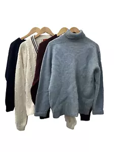 Vintage Sweater Cardigan Lot (4) 1950s 1960s Fit Mens Medium FLAWS HOLES F-ED - Picture 1 of 22