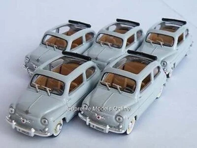5 X SEAT FIAT 600 MODEL CAR GREY OPEN TOP 1:43 SCALE SOLIDO 500 NO BOX K8 - Image 1 of 4
