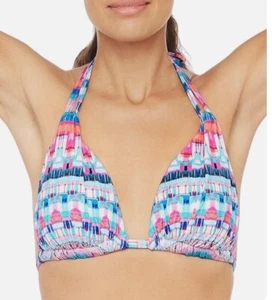 La Blanca Flyaway Printed Halter Bikini Top Size 8 - Picture 1 of 5