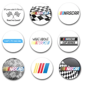 25 mm 1" ZOLL KNOPFABZEICHEN x9 NASCAR RACING - Bild 1 von 1