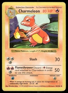 Pokemon Tcg Charmeleon [Shadowless] #24 Pokemon Base Set MP - Picture 1 of 2