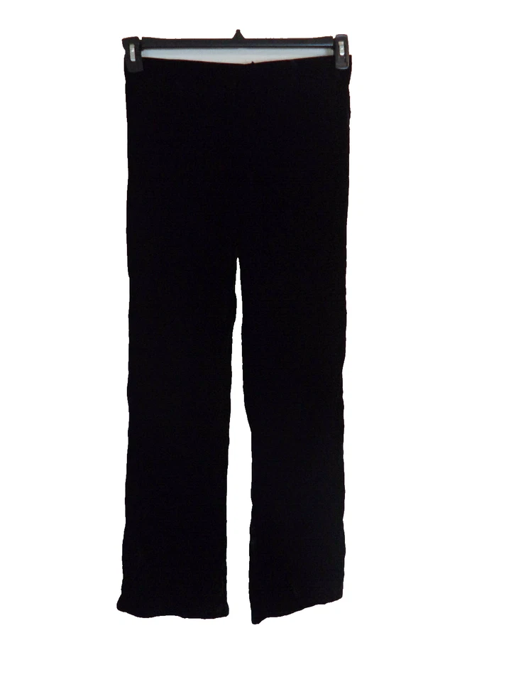 Pantalones informales de gamuza paralela negros para mujer. Talla 8. 82% rayón/18% viscosa.  Foto 1 de 4