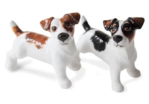 Blaue Hexe Handarbeit Kruzifix Set Jack Russell - Handgefertigte Salz & Pfefferstreuer - Bild 1 von 6