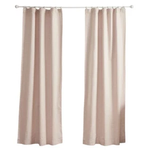 Pottery Barn Kids Evelyn Linen Blackout Curtains 2 Panels Light Pink 44"x63" - Picture 1 of 7